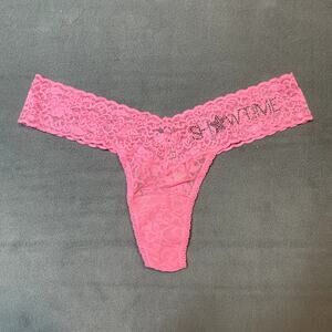 Victoria's Secret 2012 The Lacie Thong Panty Pink Showtime Sparkle Lace Waist